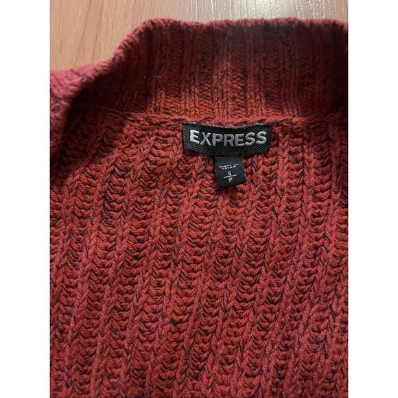 Express Cardigan Cozy Long Knit Sweater Fall Red Women’s Size Small - Picture 2 of 4